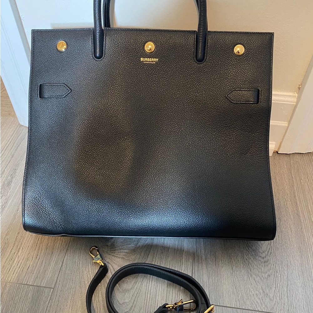 Burberry Black Tote with Gold Accents